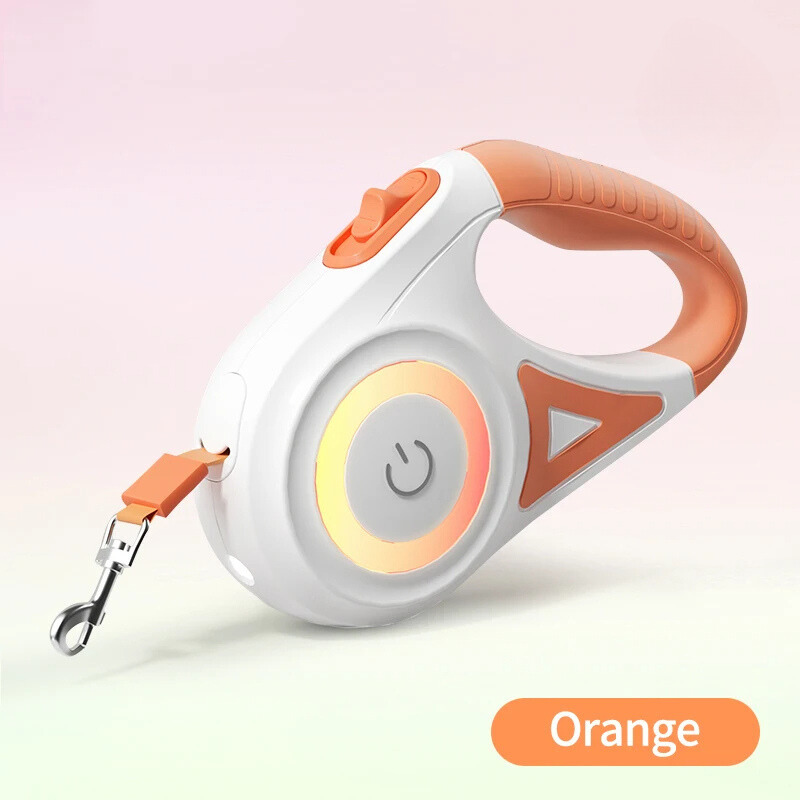 Corde de marche lumineuse pour chien rétractable automatique