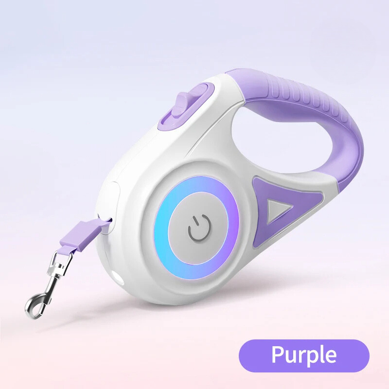 Corde de marche lumineuse pour chien rétractable automatique