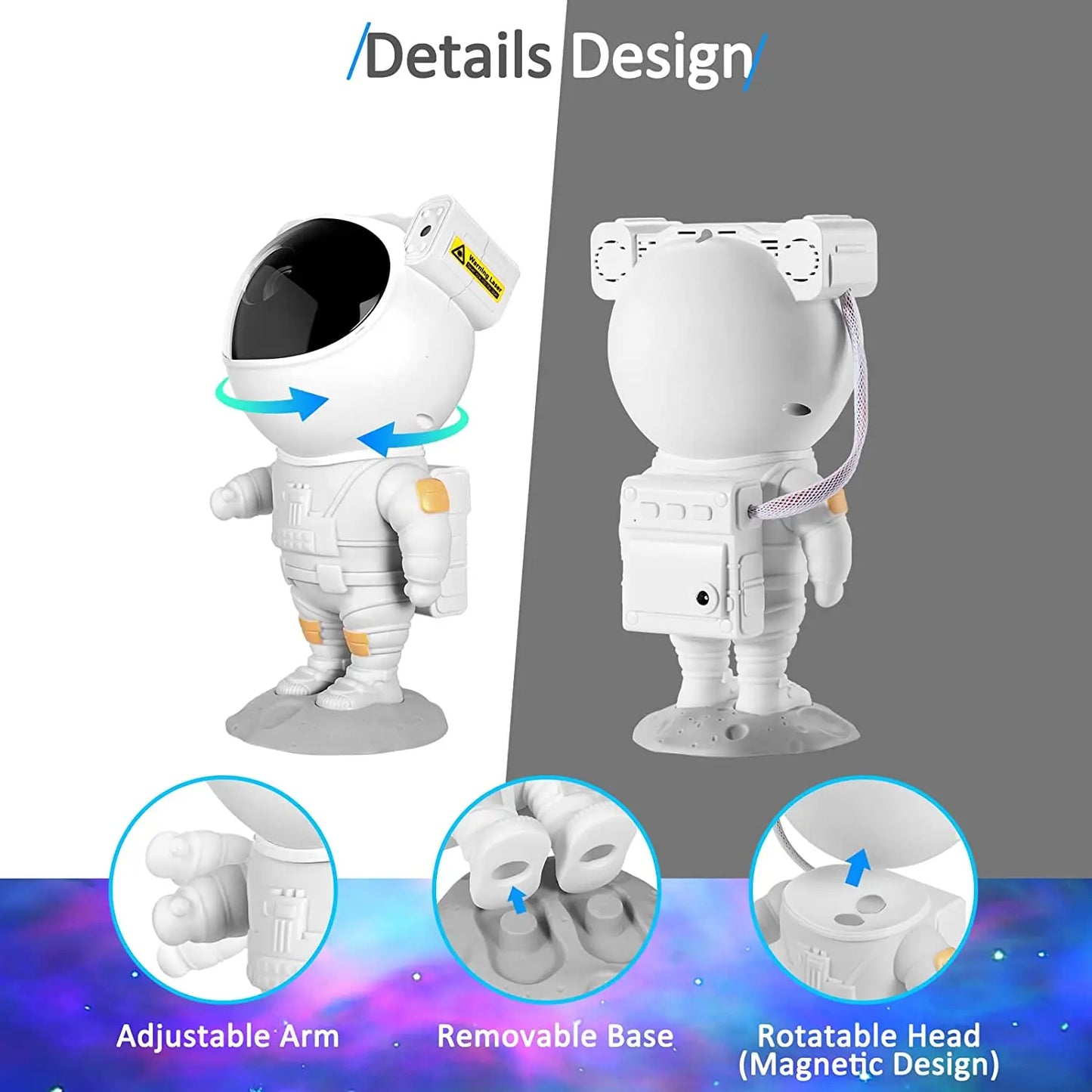 Astronaute Projecteur d’étoiles Veilleuse